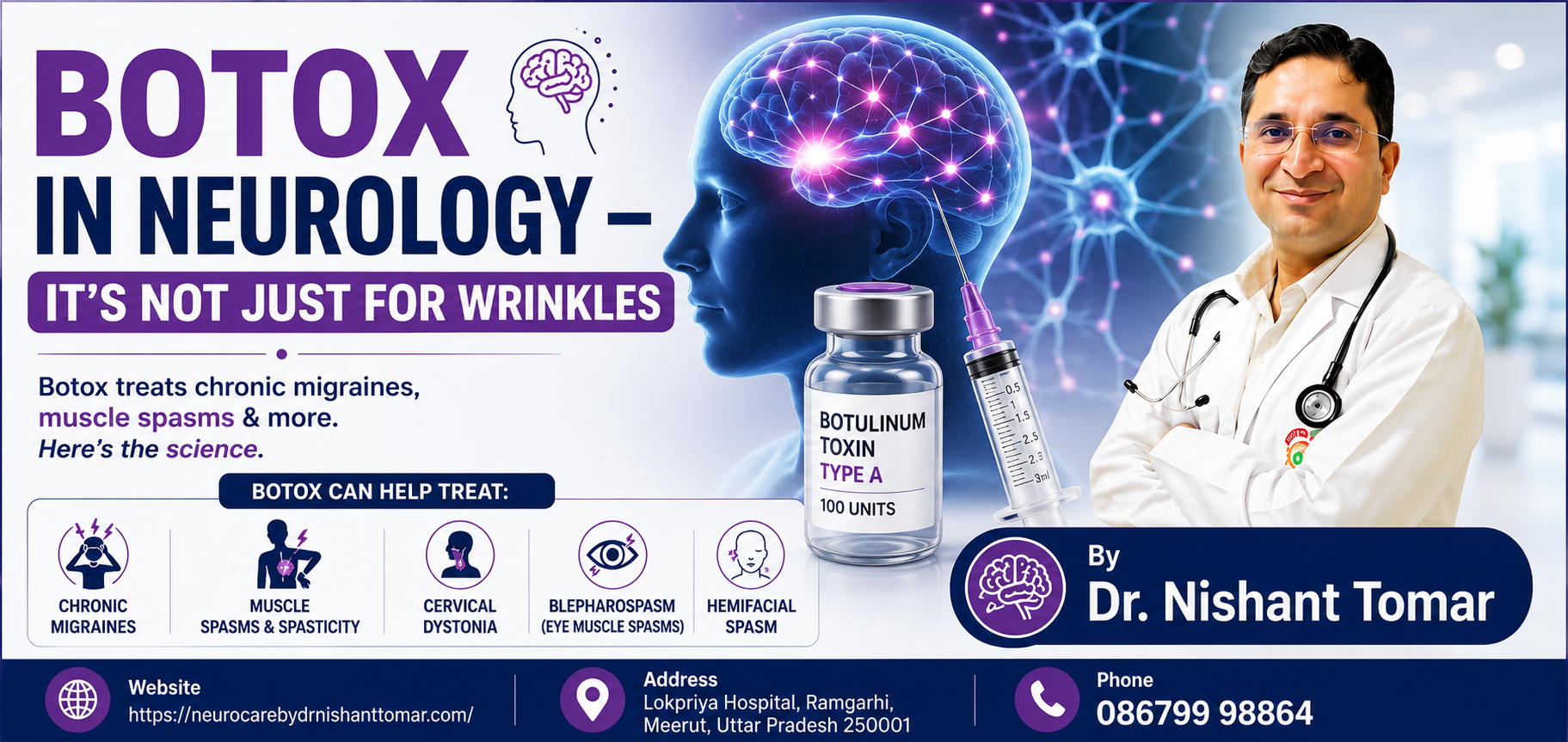 Botox in neurology for chronic migraine, muscle spasms and neurological disorders by Dr. Nishant Tomar